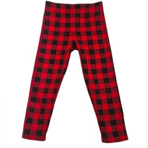 Carter's Toddler Girls Red Black Buffalo Check Cozy Fleece Lined Leggings, Sz 4T